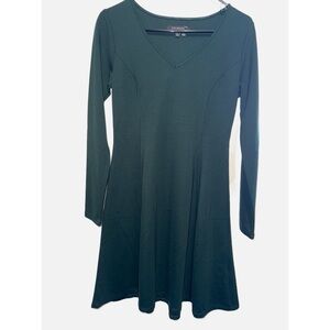 Talbots- Dark green long sleeve V Neck Dress Size S